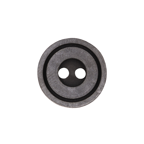 22228 Sullivans 12mm Round Plastic Button 2 Hole With Black Middle And Rim - Dark Grey - 136 In A Tube 
