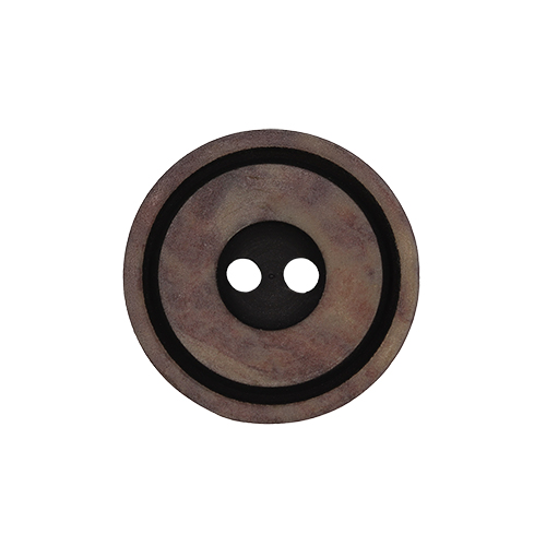 22242 Plastic Button 15mm Brown Black