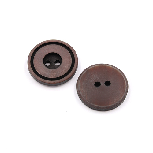 22242 Plastic Button 15mm Brown Black