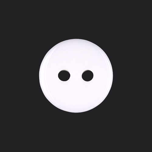 22280 Sullivans 12mm Round Plastic Button 2 Hole -matt Finish - White - 60 In A Tube