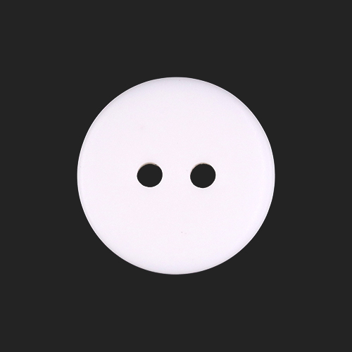 22283 Sullivans 16mm Round Plastic Button 2 Hole - Matt Finish - White - 100 In A Bag