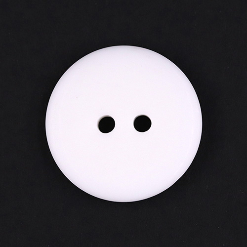 22285 Sullivans 21mm Round Plastic Button 2 Hole - Matt Finish - White - 100 In A Bag