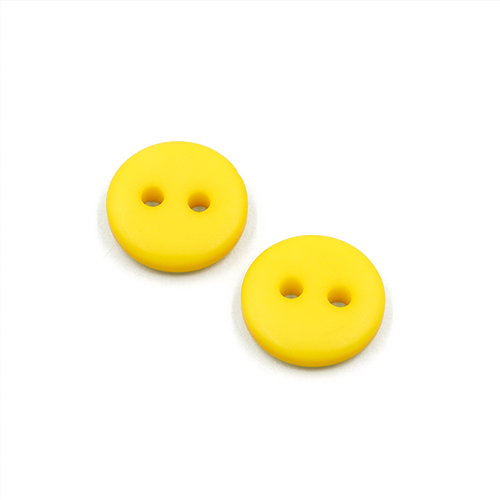 22288 Sullivans 12mm Round Plastic Button 2 Hole -matt Finish - Yellow - 60 In A Tube