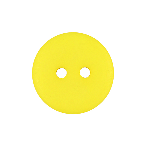 22290 Sullivans 16mm Round Plastic Button 2 Hole -matt Finish - Yellow - 50 In A Tube