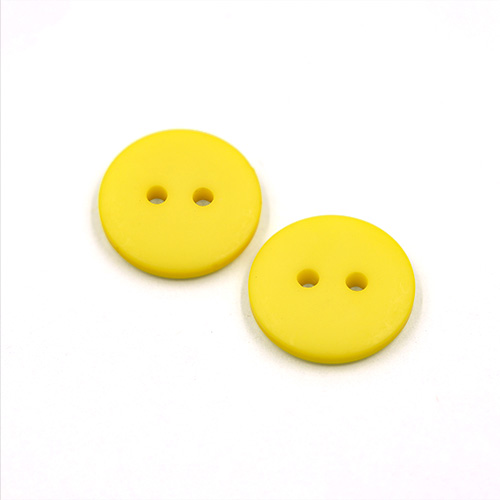 22290 Sullivans 16mm Round Plastic Button 2 Hole -matt Finish - Yellow - 50 In A Tube