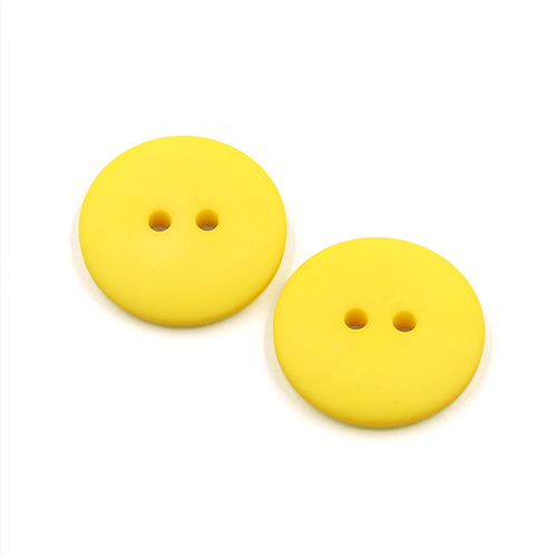 22293 Sullivans 21mm Round Plastic Button 2 Hole - Matt Finish - Yellow - 100 In A Bag