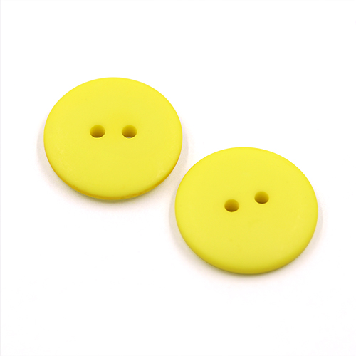 22295 Sullivans 23mm Round Plastic Button 2 Hole - Matt Finish - Yellow - 100 In A Bag