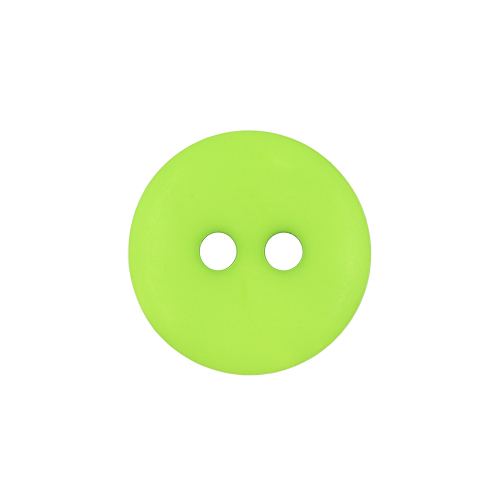 22297 Sullivans 12mm Round Plastic Button 2 Hole -matt Finish - Lime - 100 In A Bag