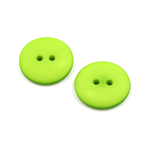 22301 Sullivans 21mm Round Plastic Button 2 Hole - Matt Finish - Lime - 100 In A Bag
