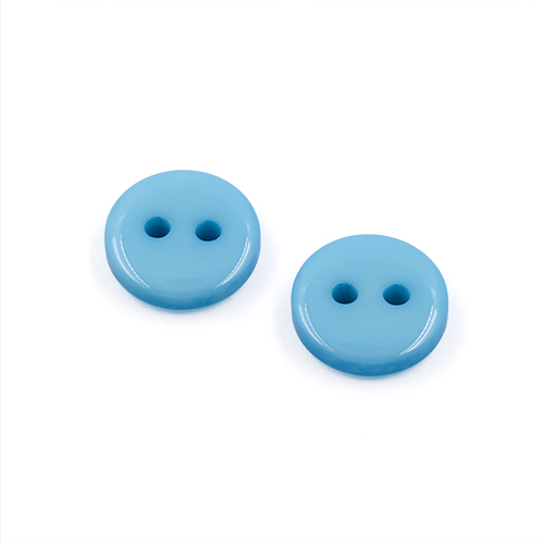 22313 Sullivans 12mm Round Plastic Button 2 Hole -matt Finish - Light Turquoise - 100 In A Bag
