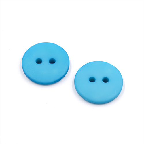 22314 Sullivans 16mm Round Plastic Button 2 Hole -matt Finish - Light Turquoise - 50 In A Tube