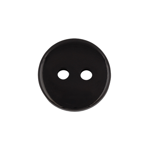 22337 Sullivans 12mm Round Plastic Button 2 Hole -matt Finish - Black - 100 In A Bag