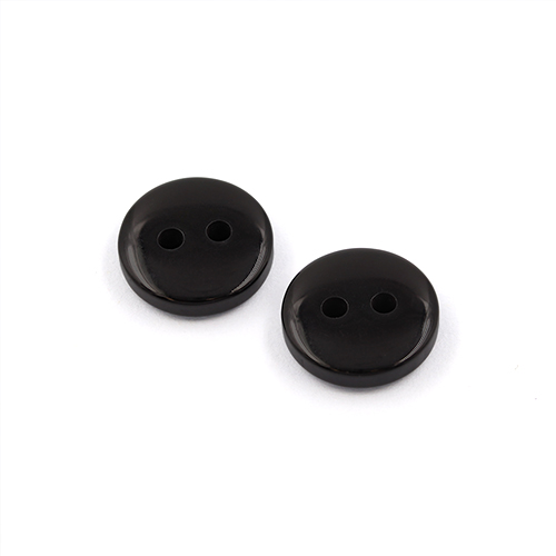 22337 Sullivans 12mm Round Plastic Button 2 Hole -matt Finish - Black - 100 In A Bag