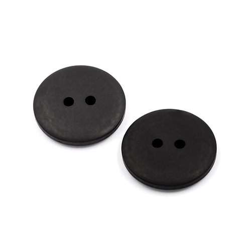 22341 Sullivans 21mm Round Plastic Button 2 Hole - Matt Finish - Black - 100 In A Bag