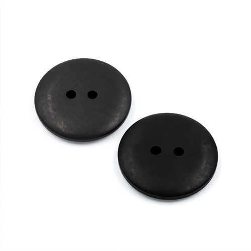 22343 Sullivans 23mm Round Plastic Button 2 Hole - Matt Finish - Black - 100 In A Bag