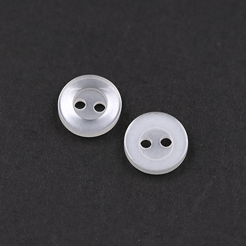 22345 Sullivans 9mm Round Plastic Button With Two Holes - White - Bag Of 100