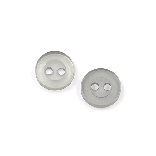 22348 Sullivans 9mm Round Plastic Button With Two Holes - Grey - 252 In A Tube