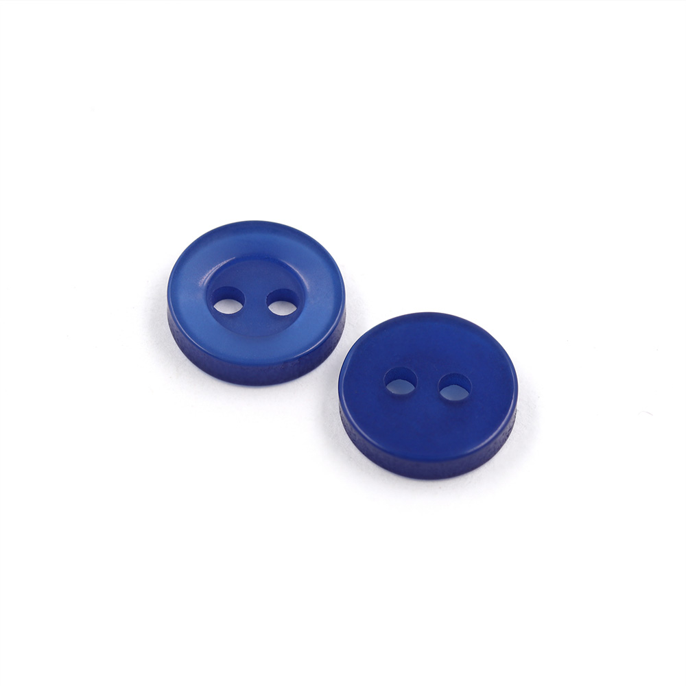22357 Sullivans 9mm Round Plastic Button With Two Holes - Royal - Bag Of 100
