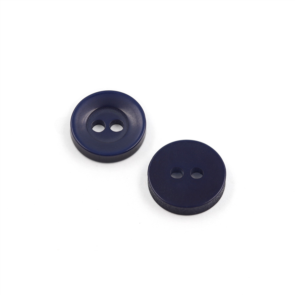 22358 Sullivans 9mm Round Plastic Button With Two Holes - Navy - 252 In A Tube