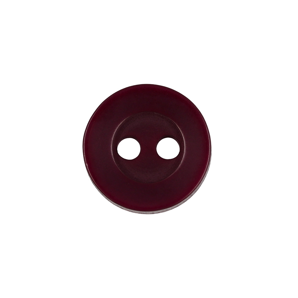 22360 Sullivans 9mm Round Plastic Button With Two Holes - Burgundy - 252 In A Tube