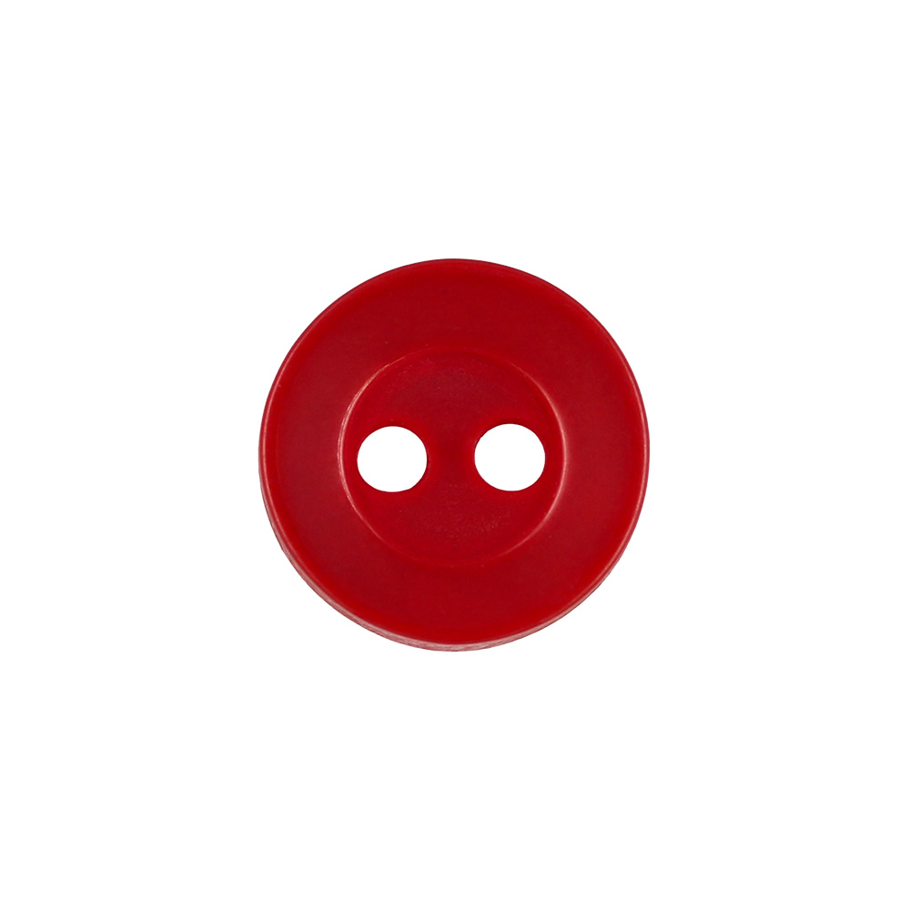 22362 Sullivans 9mm Round Plastic Button With Two Holes - Red - 252 In A Tube