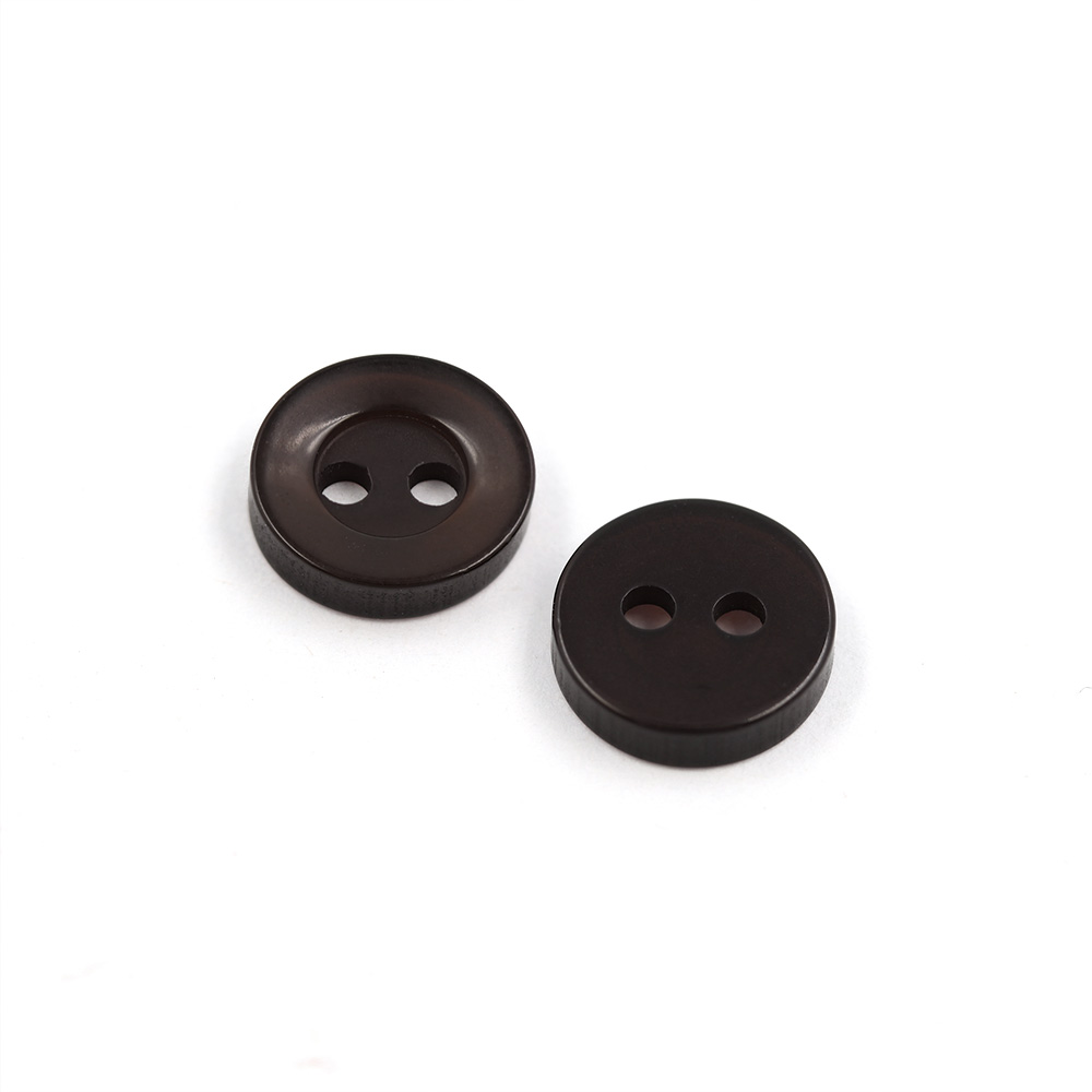 22367 Sullivans 9mm Round Plastic Button 2 Hole - Brown - Bag Of 100
