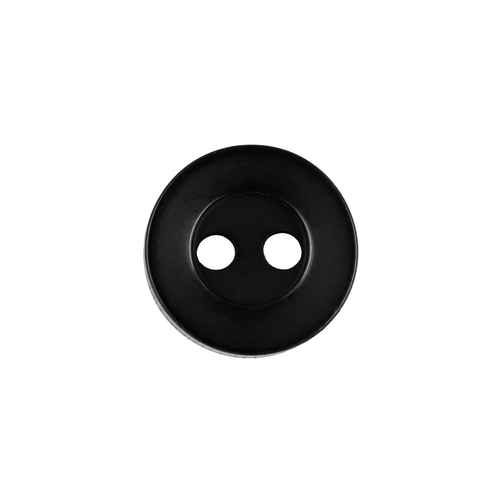 22369 Sullivans 9mm Round Plastic Button 2 Hole - Black - Bag Of 100
