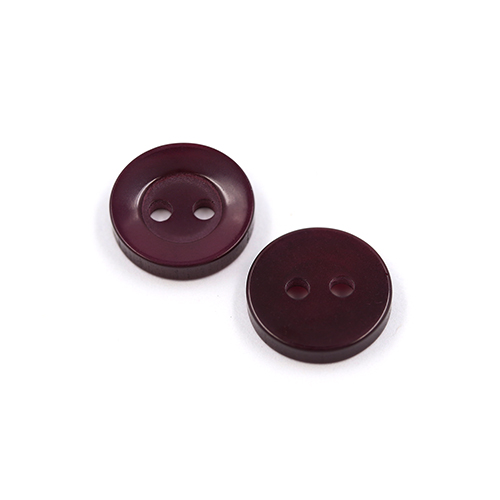 22386 Sullivans 12mm Round Plastic Button 2 Hole - Burgundy - 216 In A Tube