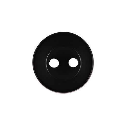 22395 Sullivans 12mm Round Plastic Button 2 Hole -black - Bag Of 100