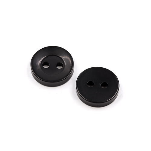 22395 Sullivans 12mm Round Plastic Button 2 Hole -black - Bag Of 100