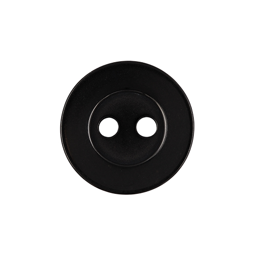 22421 Sullivans 14mm Round Plastic Button 2 Hole - Black - Bag Of 100
