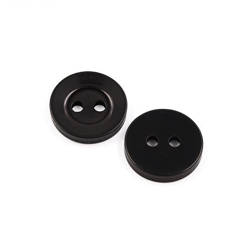 22421 Sullivans 14mm Round Plastic Button 2 Hole - Black - Bag Of 100