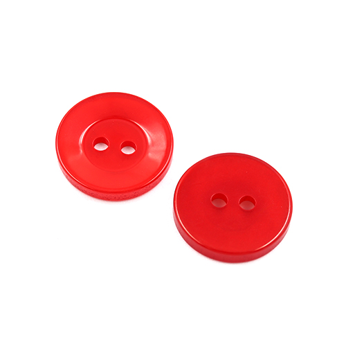 22441 Sullivans 17mm Round Plastic Button 2 Hole - Red - Bag Of 100