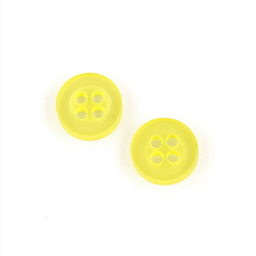22455 Sullivans 9mm Round Plastic Button 4 Hole - Lemon - Bag Of 100