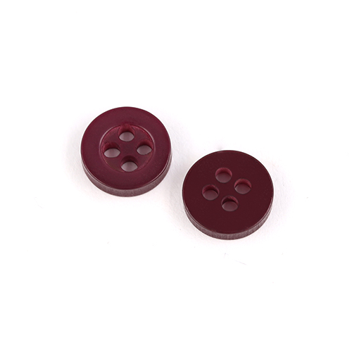 22465 Sullivans 9mm Round Plastic Button 4 Hole - Burgundy - Bag Of 100