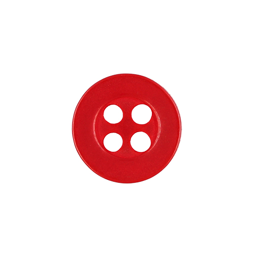 22467 Sullivans 9mm Round Plastic Button 4 Hole - Red - Bag Of 100