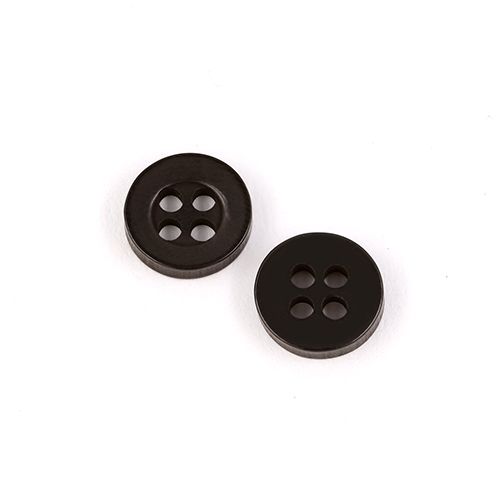 22470 Sullivans 9mm Round Plastic Button 4 Hole - Brown - 252 In A Tube
