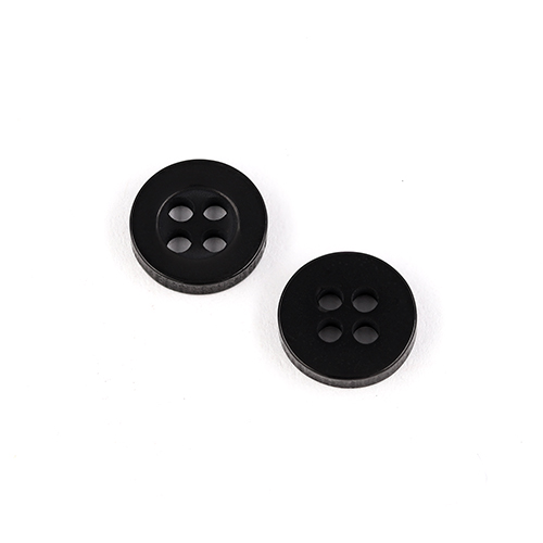 22472 Sullivans 9mm Round Plastic Button 4 Hole - Black - 252 In A Tube