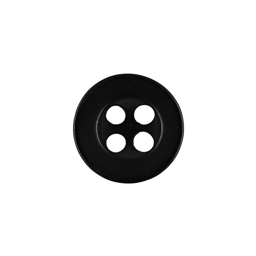 22473 Sullivans 9mm Round Plastic Button 4 Hole - Black - Bag Of 100