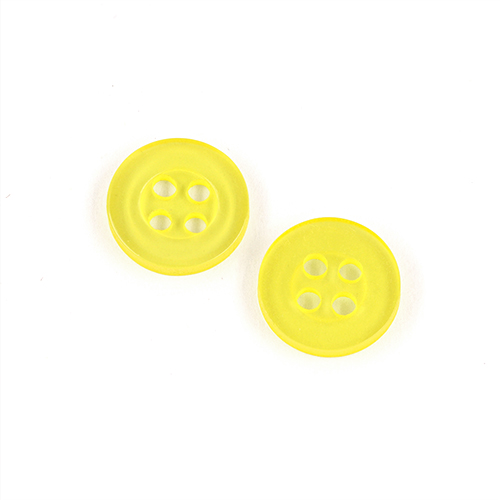 22481 Sullivans 12mm Round Plastic Button 4 Hole - Lemon - Bag Of 100