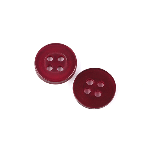 22490 Sullivans 12mm Round Plastic Button 4 Hole - Burgundy - 216 In A Tube
