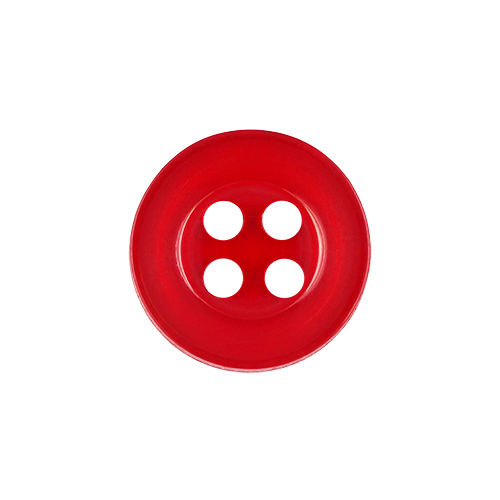 22492 Sullivans 12mm Round Plastic Button 4 Hole - Red - 216 In A Tube