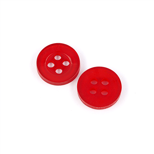 22492 Sullivans 12mm Round Plastic Button 4 Hole - Red - 216 In A Tube
