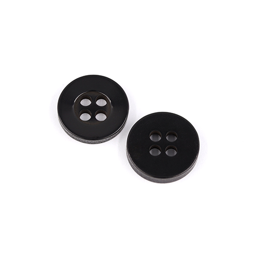 22499 Sullivans 12mm Round Plastic Button 4 Hole - Black - Bag Of 100