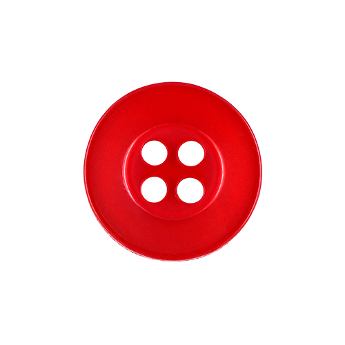 22518 Sullivans 14mm Round Plastic Button 4 Hole - Red - 189 In A Tube