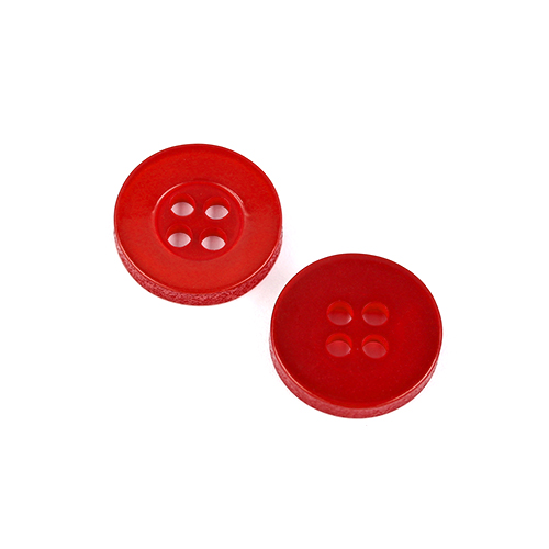 22519 Sullivans 14mm Round Plastic Button 4 Hole - Red - Bag Of 100
