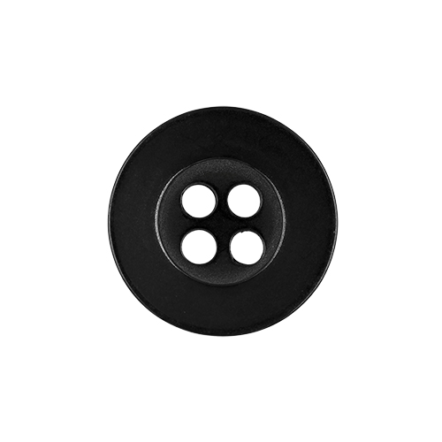22524 Sullivans 14mm Round Plastic Button 4 Hole - Black - 189 In A Tube
