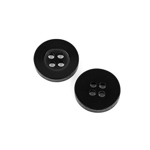 22525 Sullivans 14mm Round Plastic Button 4 Hole - Black - Bag Of 100
