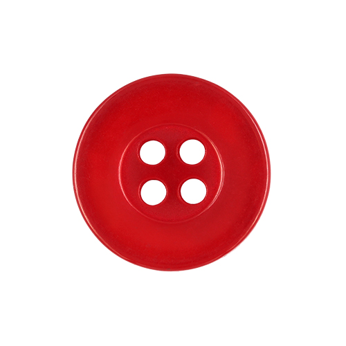 22545 Sullivans 17mm Round Plastic Button 4 Hole - Red - Bag Of 100