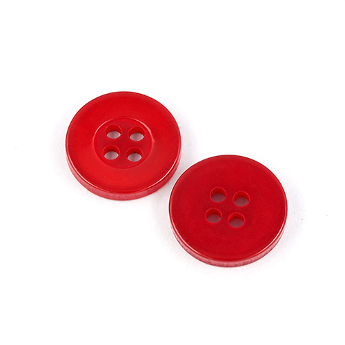 22545 Sullivans 17mm Round Plastic Button 4 Hole - Red - Bag Of 100